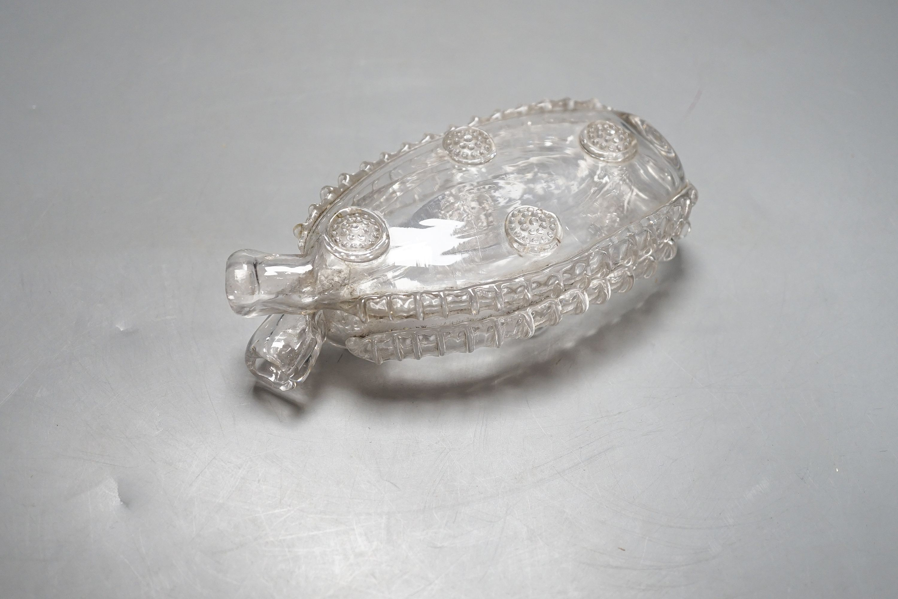 A 18th century glass twin-chamber novelty flask 16cm